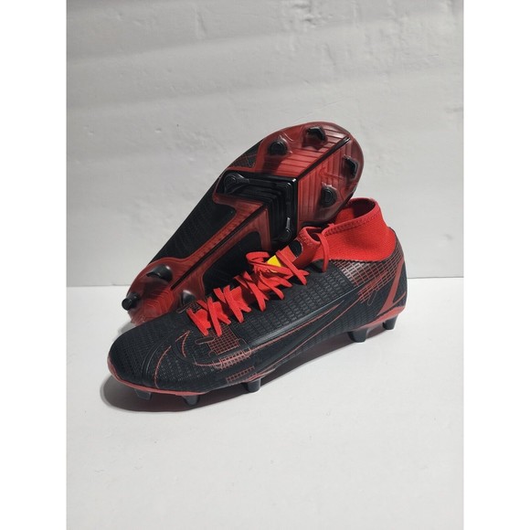 Nike Men size 8 Mercurial Superfly Customized YAVI Black and RED Soccer Cleats - Picture 2 of 11